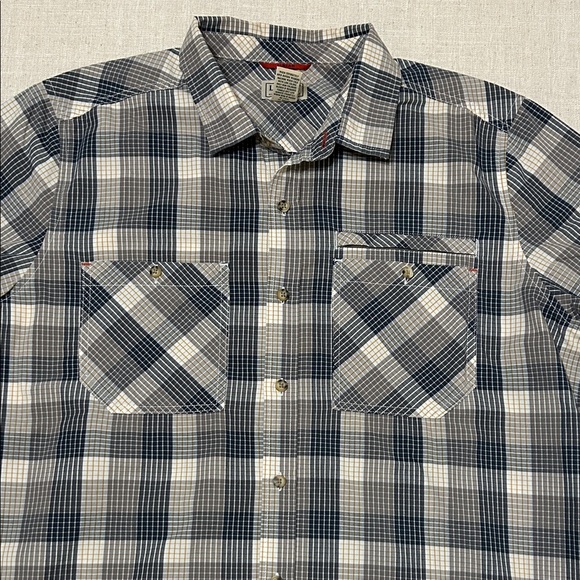 L.L. Bean Shirt Men’s L Navy/White Plaid Casual Button Down Comfort Stretch - Picture 14 of 14